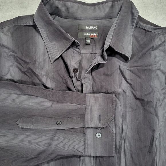 Murano Modern Comfort XLA Mens 4XT‎ Tall Black Long Sleeve Button Up Shirt - Picture 1 of 9
